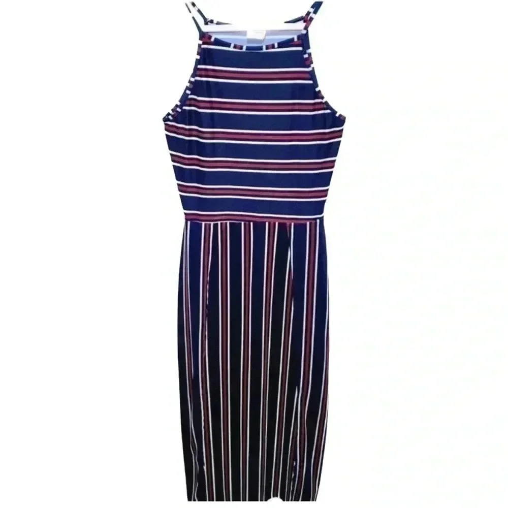 Anthropologie Caution to the Wind Halter top midi slit dress - size medium - Picture 2 of 7